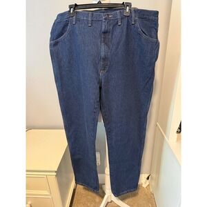 Rustler Mens Dark Wash Straight Leg Jeans 100% Cotton Denim 44x32 87619PW